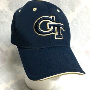 Adidas Georgia Tech Yellow Jackets Hat Cap Football One Size Navy Blue Nylon